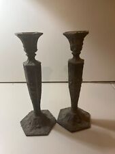 2Vintage W.B. Weidlich Brothers Dutch Windmills Pressed Metal Candle Holder 2359 picture
