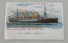Antique Postcard Kaiser Wilhelm Der Grosse Norddeutscher Lloyd Bremen Steamship picture