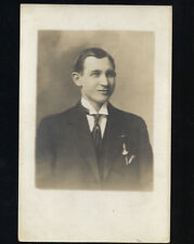 c.1900s Dapper Man Portrait RPPC Real Photo Postcard UNPOSTED picture