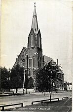St Columbus Church Ottawa IL Undivided Postcard c1909 picture