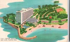 Postcard Hotel Caribe Hilton San Juan Puerto Rico c1954 picture