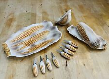 Set Of Vintage Corn On The Cob-Tray, 4 Pair End Holders, Butter Tray And Pourer picture