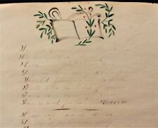 1840 antique FOLK ART little britain pa aafa POETRY fraktur poem penmanship picture
