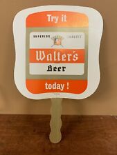 1950s Walter's Beer 12-inch tall hand fan - Eau Claire picture