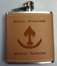 CIA Special Operations Group Actiones Praecipuae (LATIN) Leather 6oz Flask   picture