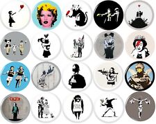 Banksy 20 New 1 Inch (25mm) Set of 20 Pinback Buttons Badges Pins picture