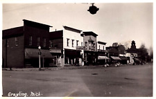 1930s Kraus Weinberg Family Grayling Michigan Main Street Cars RPPC Postcard picture
