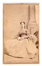 BOSTON MA c1869 ID “MRS JOHN H PARKER” Victorian Lady w/Book CDV by BLACK & CASE picture