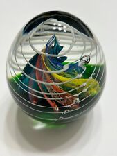 Glass Spiral Paperweight by Gorgeous Designs, Colorful, Heavy, Pre-Owned picture