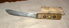Rare Antique 1800s Butcher Trade Knife-Brass Tacks-Star-Blade Made from File picture