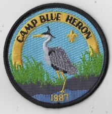 1987 Camp Blue Heron BSA Patch BLACK Bdr. [CA3476] picture