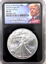 2022 (W) American Silver Eagle $1 TRUMP LABEL  NGC MS70 FIRST DAY OF ISSUE  🇺🇸 picture