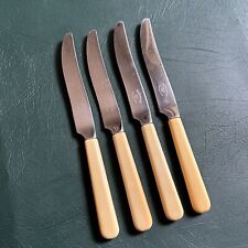 4x VINTAGE WILTSHIRE STAINLESS FAUX BONE HANDLED BUTTER ENTREE KNIVES picture