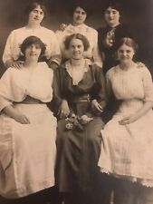 Antique Vintage Postcard RPPC Ladies Photo Holding Flowers Unused Black White  picture