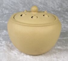 Chinese Yixing Pottery Covered Bowl Teacup Lotus Seed Design 3.25in Tall 3.5 Dia picture