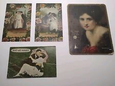 ANTIQUE POSTCARDS EARLY 1900's Funny Romantic Unused + 1910 Calendar Card Lot picture