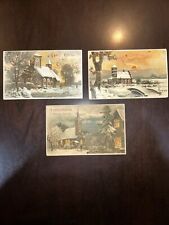 Vintage CHRISTMAS HOLD-TO-LIGHT Postcard LOT 3 - 1907 - HTL picture