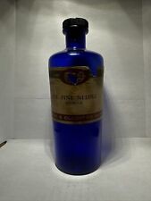 1920’s-30’s Dodge & Olcott Oil Pine Needle Cobalt Bottle picture
