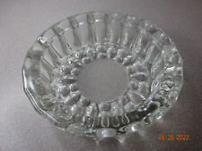 Vintage KIG Ashtray Heavy Clear Cut Glass Teardrops & Dots, 4 Cigar Cradle Rests picture