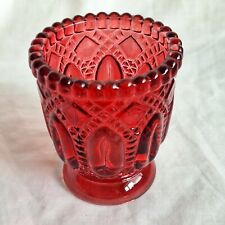 Vintage Glass Candle Holder Votive Toothpick Holder Red picture
