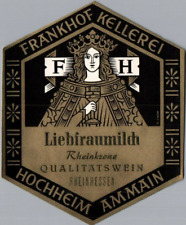 Lovely Frankhof Kellerei Liebfraumilch · Rheinhessen German Wine Label picture