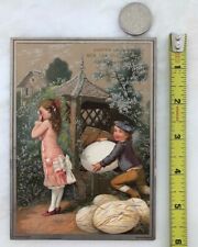 1880s Large EASTER EGG Clothing Store VICTORIAN Advertising TRADE CARD 6-inch picture
