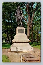 Oshkosh WI-Wisconsin, Menominee Park, Chief Oshkosh Statue, Vintage Postcard picture