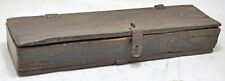 Antique Wooden Long Storage Chest Box Original Old Hand Crafted picture