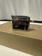 Ronson Adonis Vintage Lighter Newark NJ Purple Flower.Untested picture