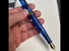 Blue Vacuum Filler Fountain Pen, Gold Tone Trim, Large Capacity picture