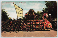 Pasadena, California, Tournament Of Roses Parade Float Antique Vintage Post Card picture