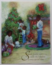 Vtg Lovely Unused Card-BLACK AMERICANA-FAMILY CELEBRATING CHRISTMAS picture