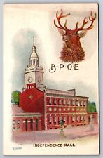 B.P.O.E. Elks Club Independence Hall Embossed Artist Signed Postcard C1907 G19 picture