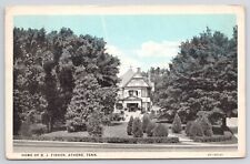 Athens Tennessee Home of RJ Fisher 1926 White Border Postcard picture