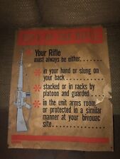 Vintage Military Poster, Rule of the Rifle, Ft Ord California, Vietnam era picture