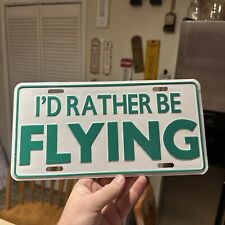 1980s I’d Rather Be Flying Booster License Plate Aviation Airplanes picture