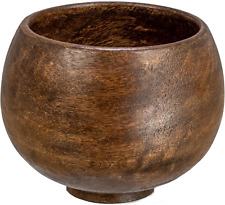 Mango Wood Bowl, Walnut Finish picture