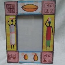 Rare Vintage Wooden Photo Frame by Giftco. Hand painted 1967 NIB Beautiful picture