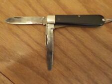 Vintage Camillus NEW YORK USA Electricians Lineman Pocket Knife 2 Blade black picture