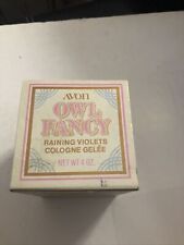 Vintage 1974 Avon Owl Fancy Raining Violets Cologne Gelee 4 oz Gel Perfume Scent picture