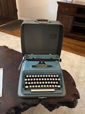 Vintage 1968 Remington Portable Typewriter Turquoise W/ Case & Manual picture