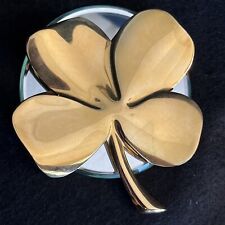Vintage Gerity 18K Gold Plated Brass Four Leaf Clover Paperweight MCM Hanging picture