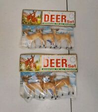 SEALED Vintage 1960s 3 Set Pack Deer Buck Trio Christmas Made Hong Kong Reindeer picture