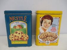 2 Vtg LIMITED EDITION NESTLE TOLL HOUSE COOKIE TINS ~ 6 1/4
