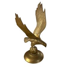 Solid Brass American Eagle Soaring Flying Statue 10-3/4” Tall - 1 Pound 12 Oz picture