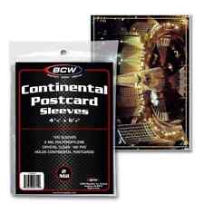 Pack 100 BCW Continental POSTCARD SLEEVES Archival Safe Soft Poly Acid/PVC Free picture