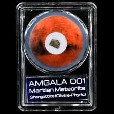 Mars Rock Martian Meteorite Amgala001 Shergottite Olivine-Phyric COA And Display picture