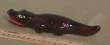 Vintage Red Stone ceramic hand painted Alligator picture