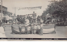RPPC Louisville NE Nebraska Main Street Carnival College Band Photo Postcard C60 picture