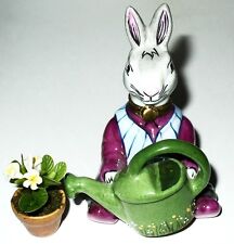 LIMOGES FRANCE BOX ~ EASTER BUNNY & WATERING CAN & FLOWERS ~ RABBIT ~ GARDENING picture